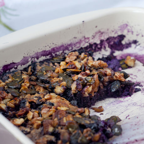 [recept] Hrustljav borovničev drobljenec
